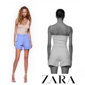 Zara Women's purple boyfriend jean Shorts